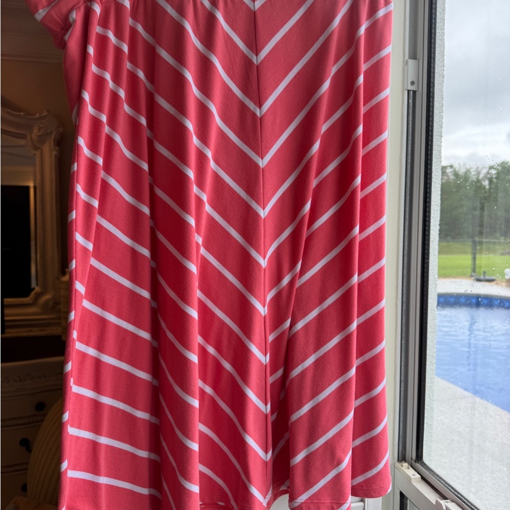 Faded Glory Asymmetrical Red and White Skirt